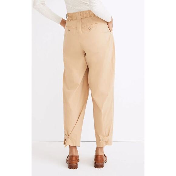 Madewell Pull On Balloon Pants Womens 4 Tan Pleated Adjustable Tabs Modern - Picture 5 of 16